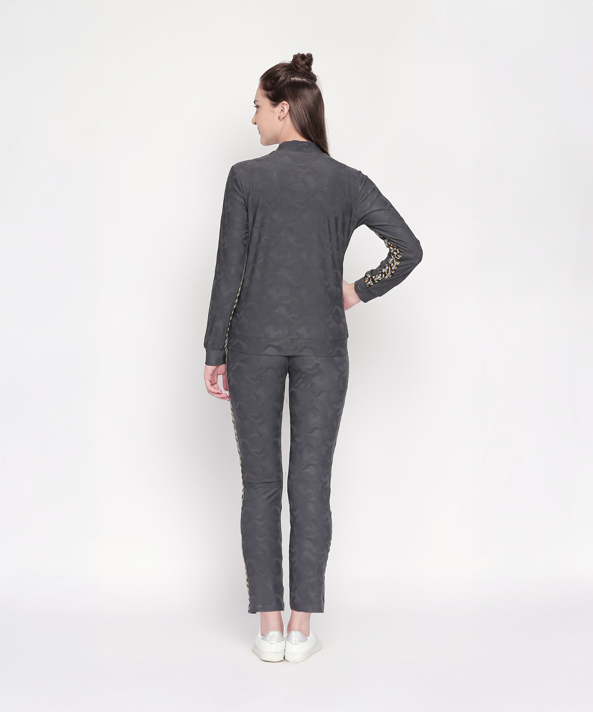 Active Wear Printed Jacket in Grey