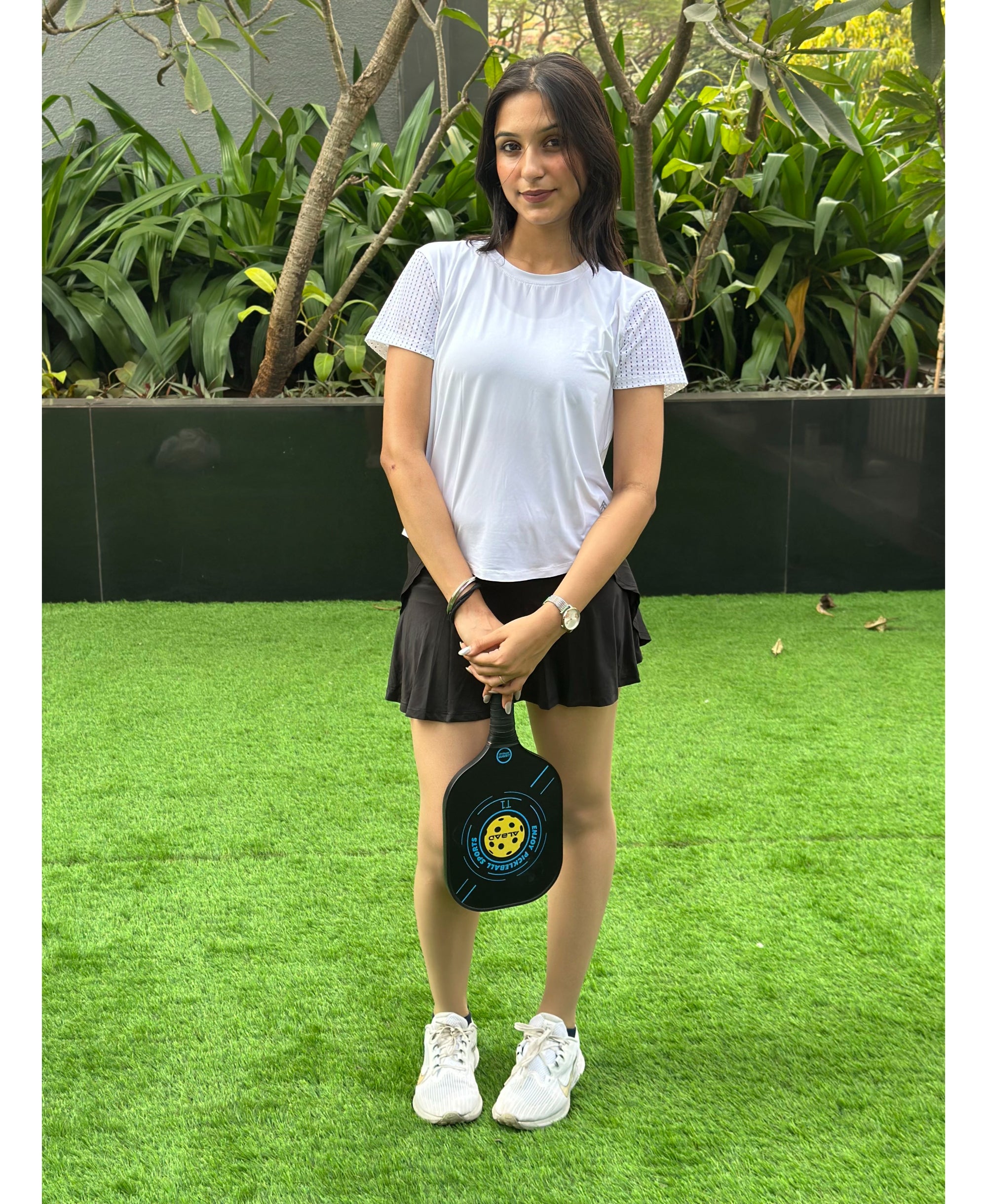 White Tshirt with netted back detail