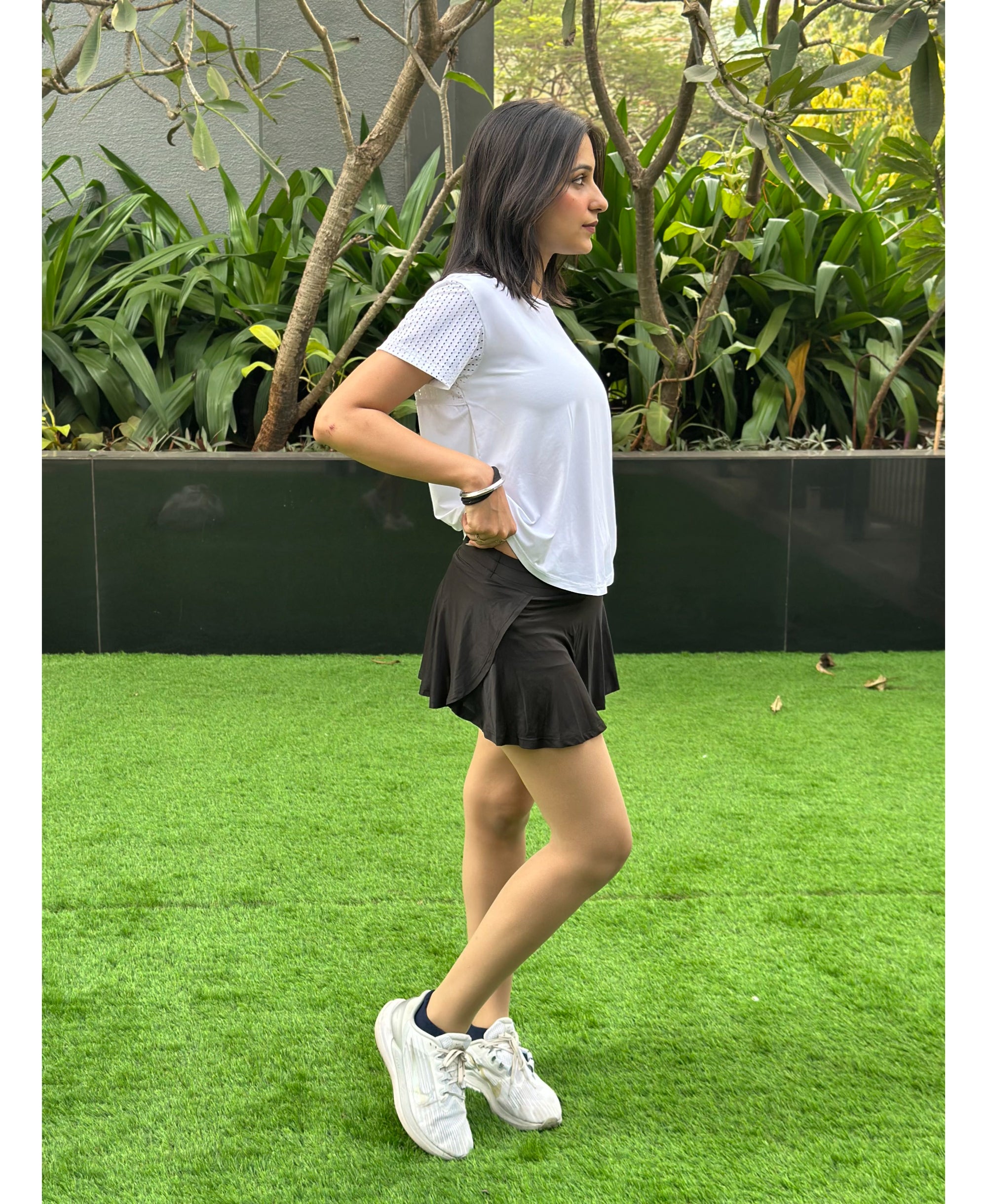 White Tshirt with netted back detail