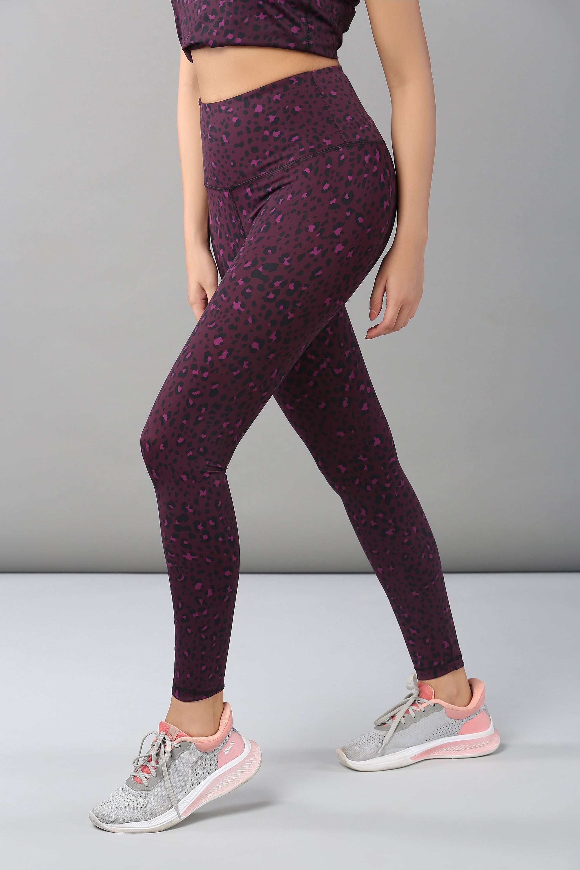 Purple Red Leopard Print Leggings Wild Child Leopard Leggings Pink