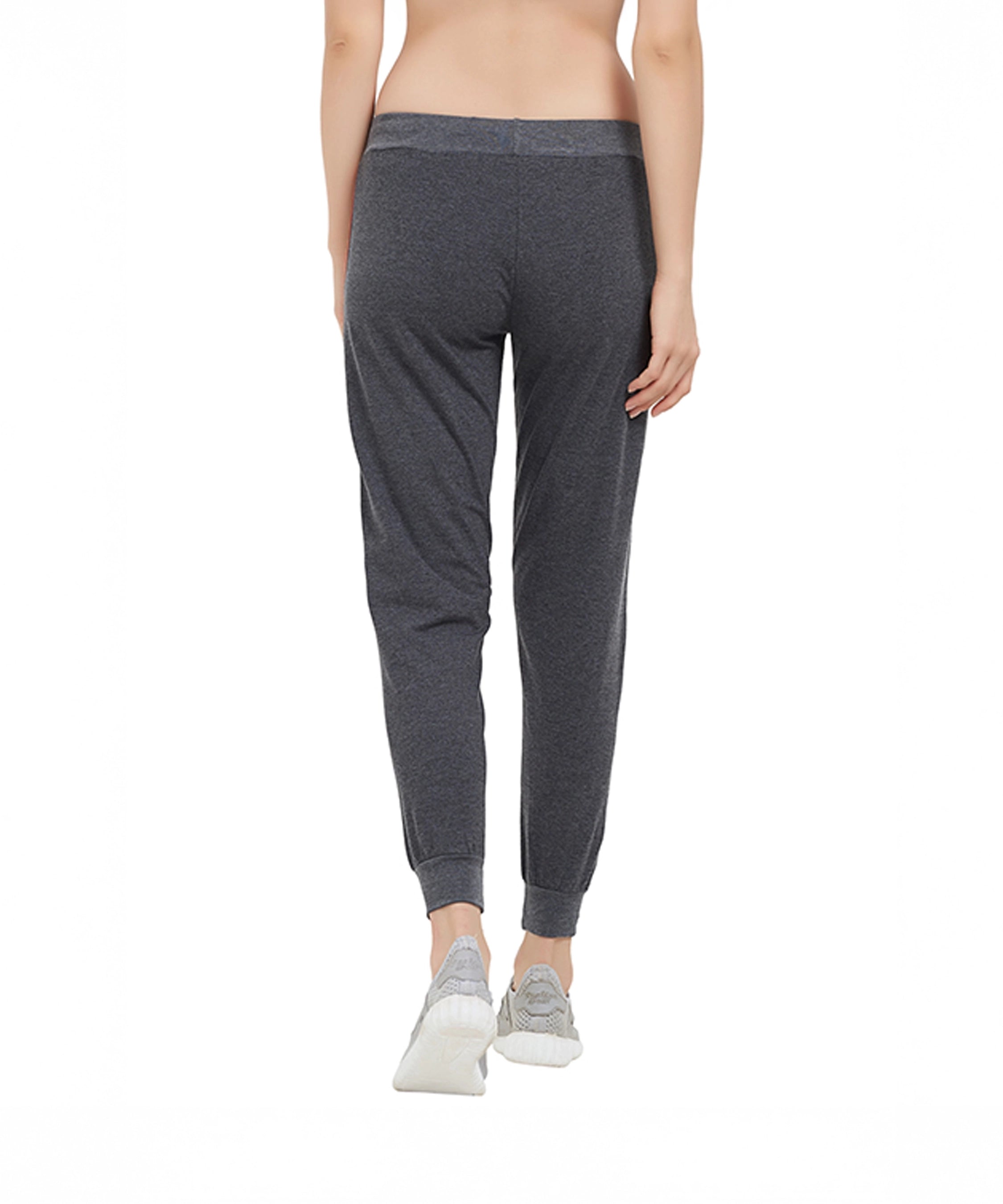 Dark Grey Solid Joggers For Women's
