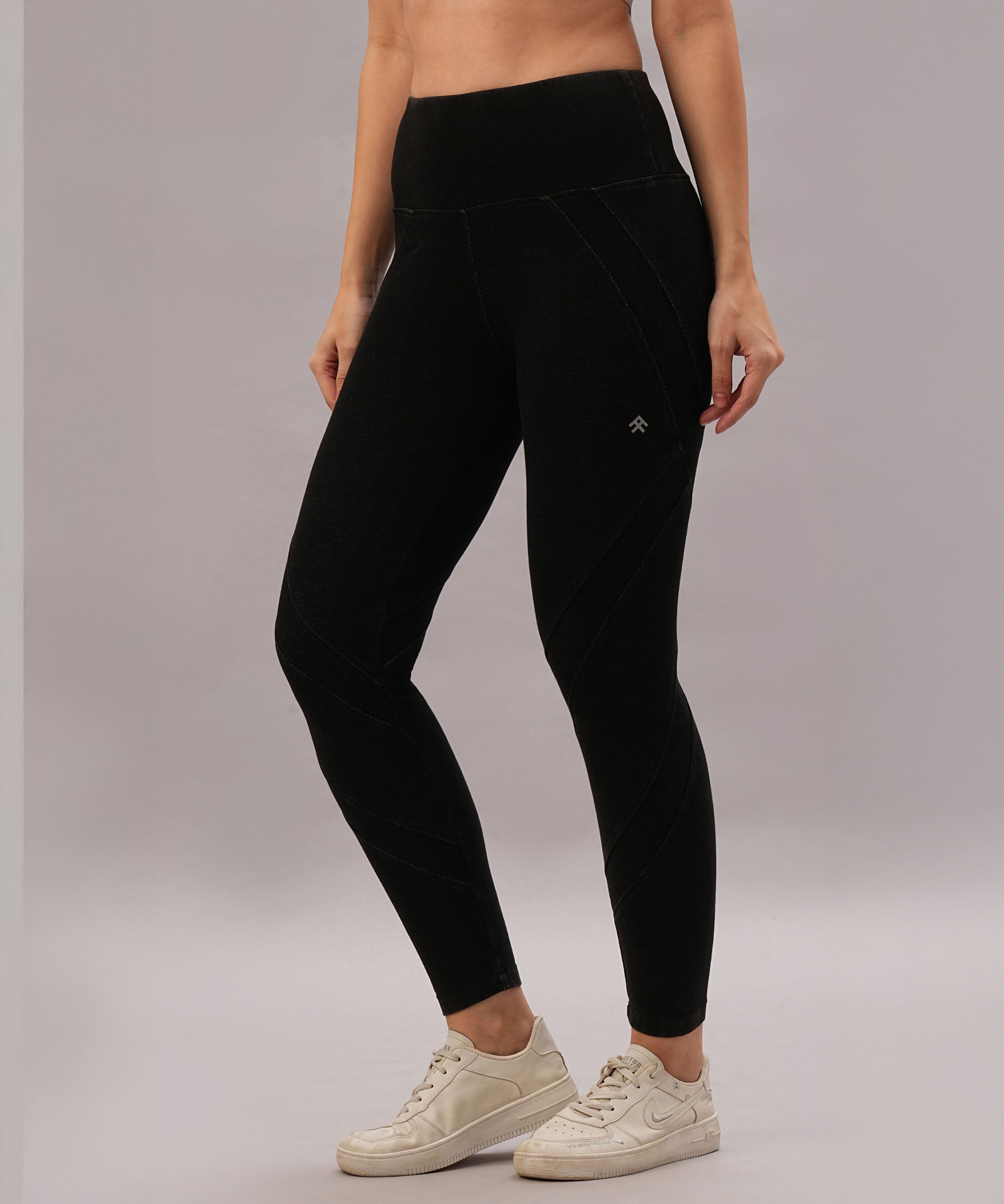 Black Denim Wash Leggings