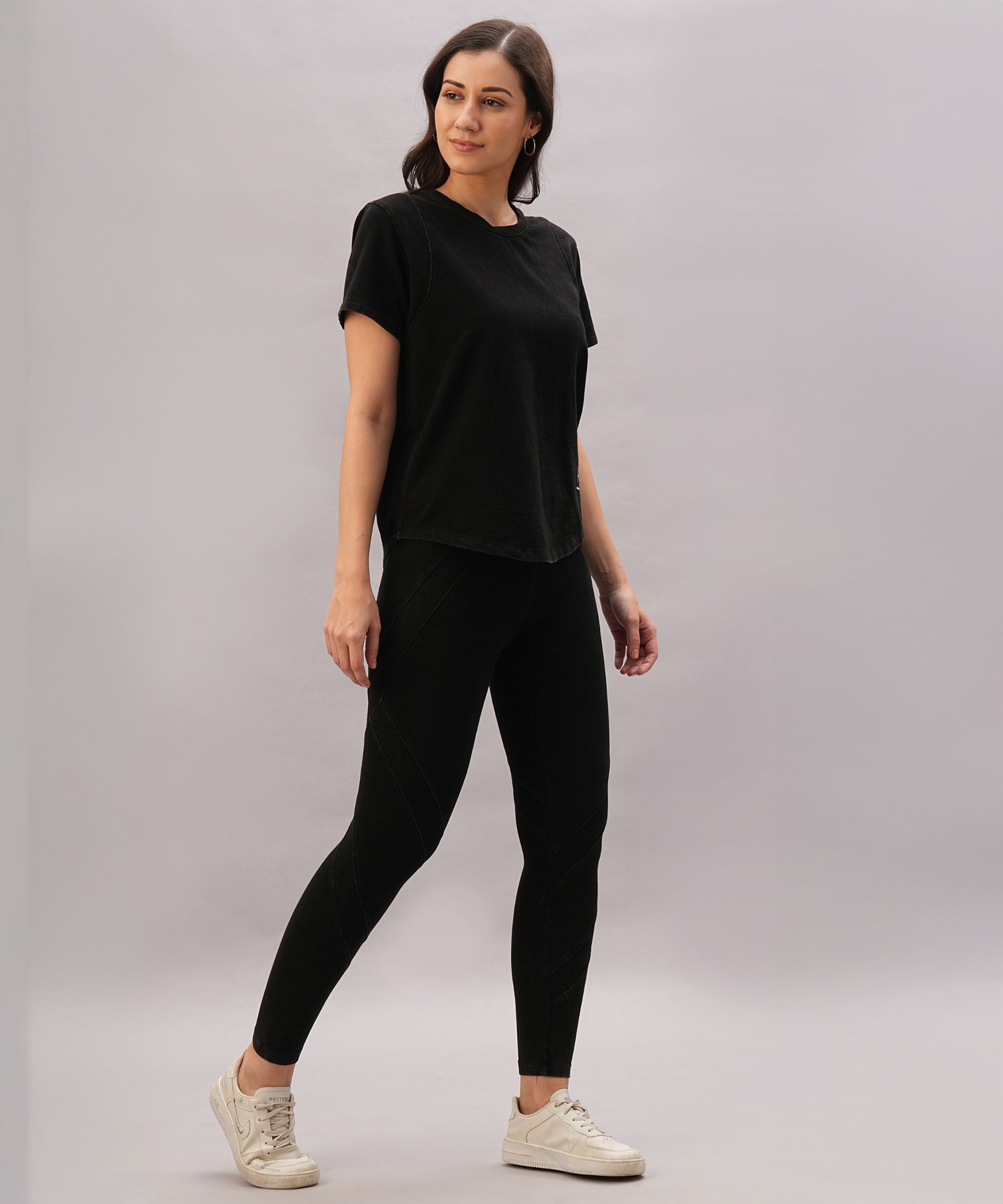 Black Denim Wash Workout Tee