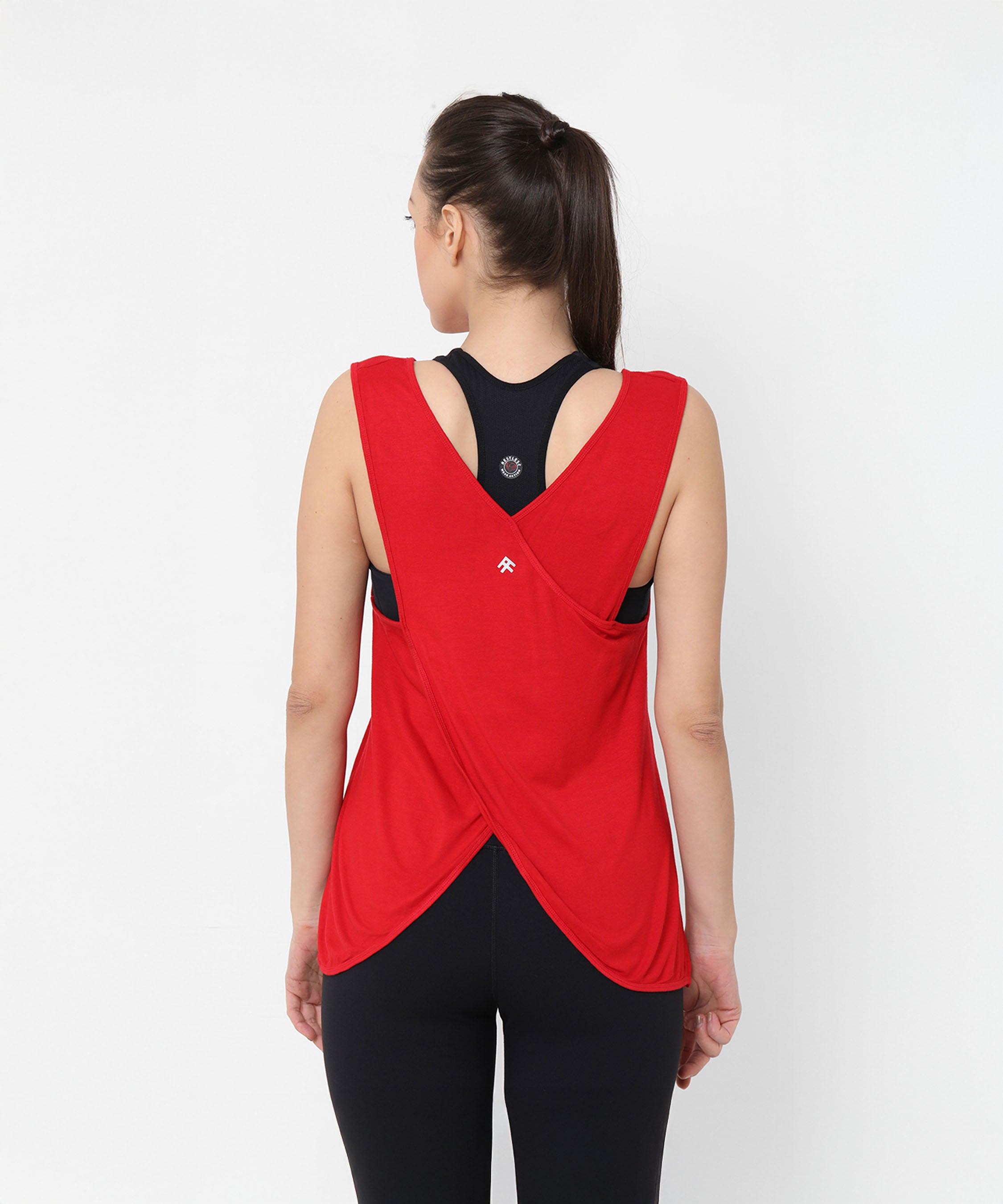 Red Tank Top With Overlap Back