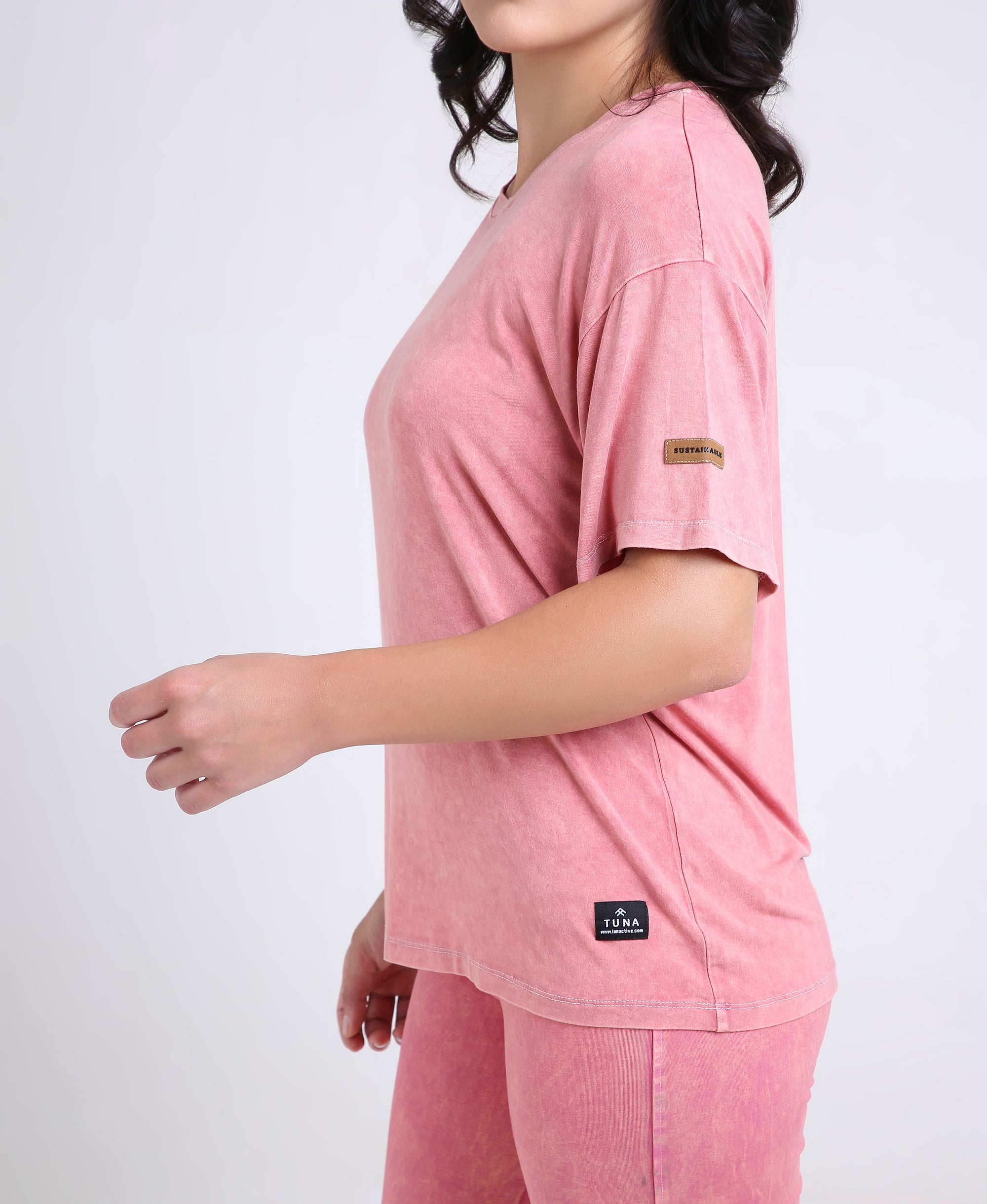Pink Denim Wash Tee