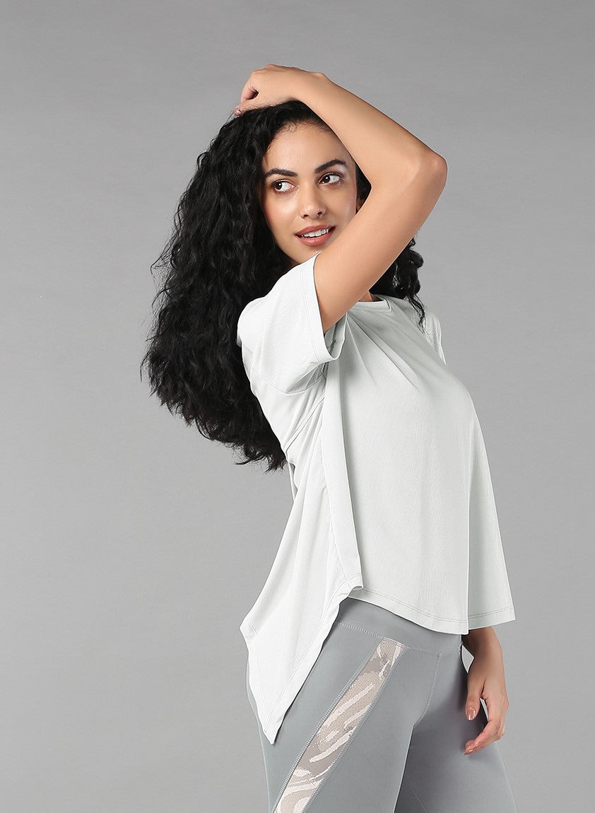 Grey Top with patched leggings