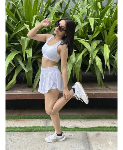 White Netted Skort