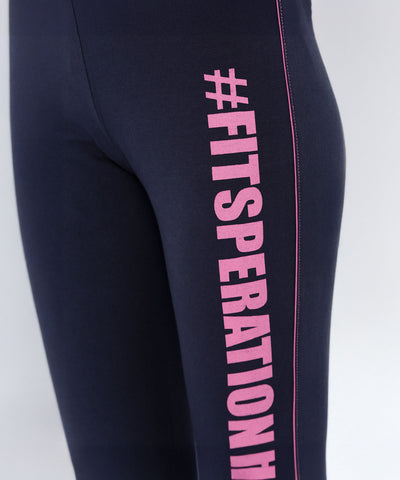 Close-up of Tuna London Solid Women's Blue Track Pants.