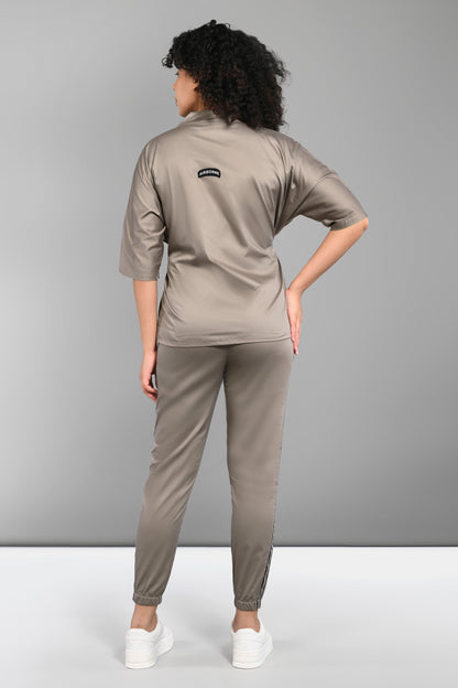 Zipped Neutral Jacket Jogger set