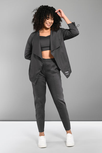 Timeless Brilliance Grey Co-ord Set with Crop Top