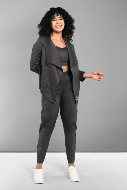Timeless Brilliance Grey Co-ord Set with Crop Top