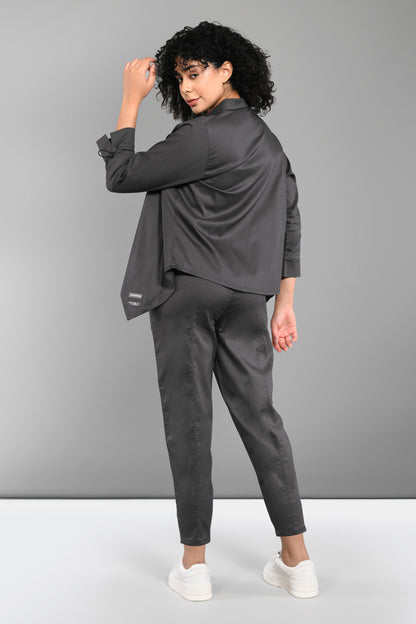Timeless Brilliance Grey Co-ord Set with Crop Top