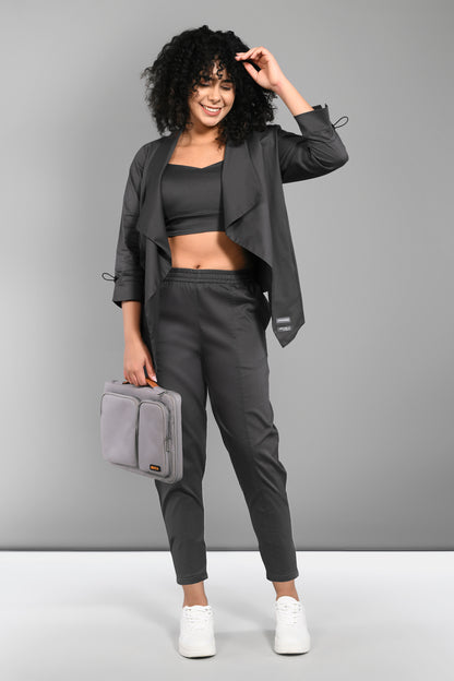 Timeless Brilliance Grey Co-ord Set with Crop Top