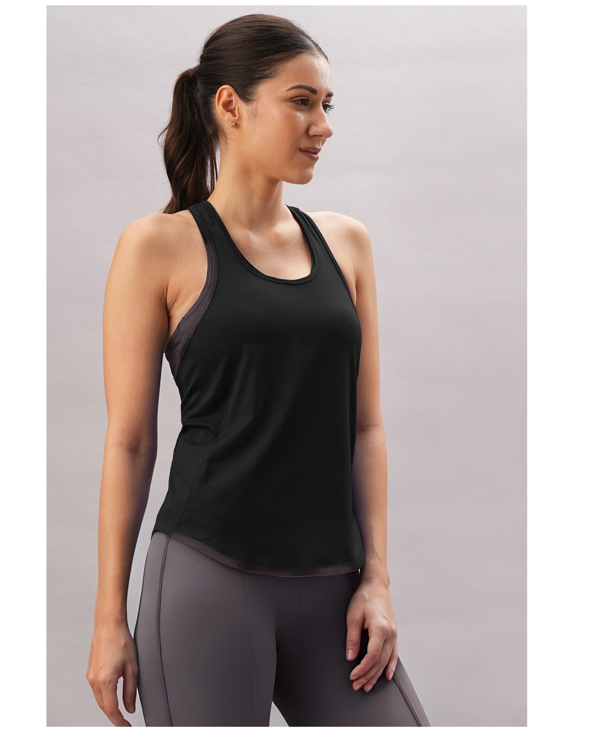Black Racer Back Top