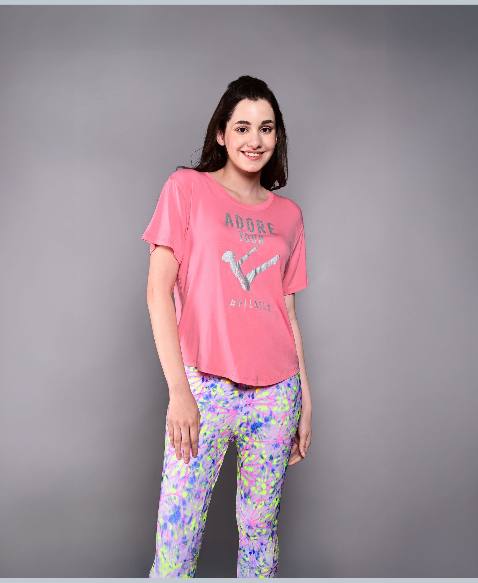 'Adore Your Core' Pink Printed Tee