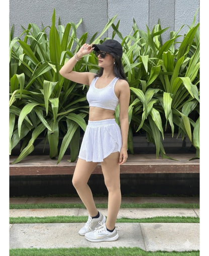 White Netted Skort