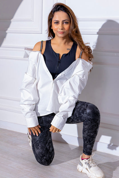 White Shirt With Adjustable Straps (Free Size)