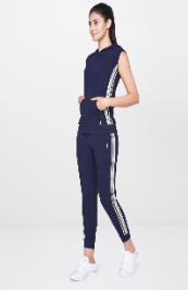 Navy Blue Sleevless Hoodie