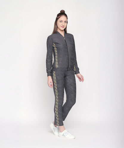 Active Wear Printed Jacket in Grey