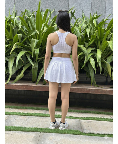 White Netted Sports Bra