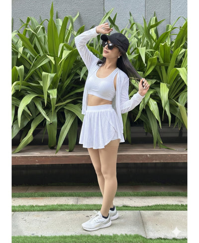 White Netted Skort