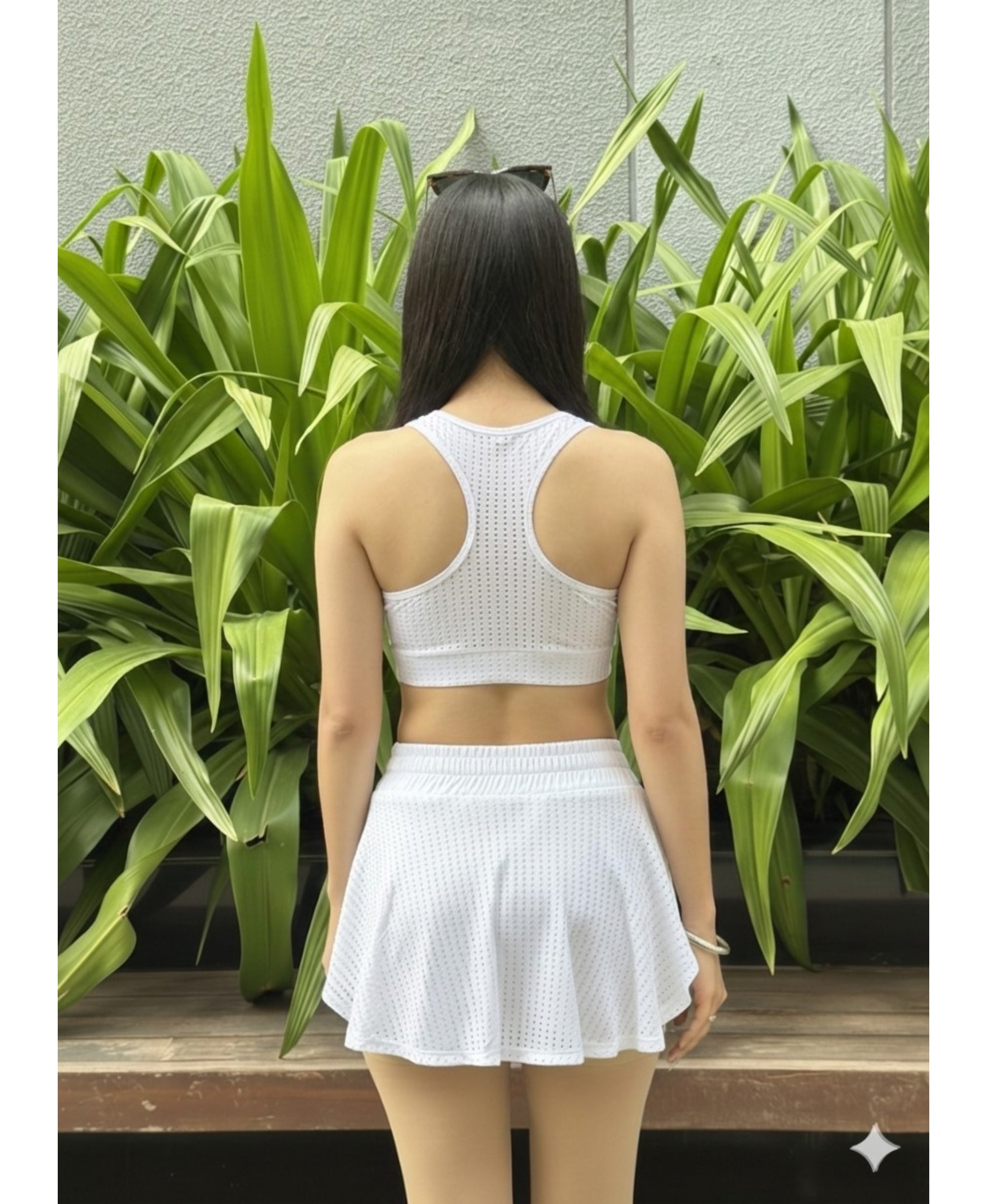 White Netted Sports Bra