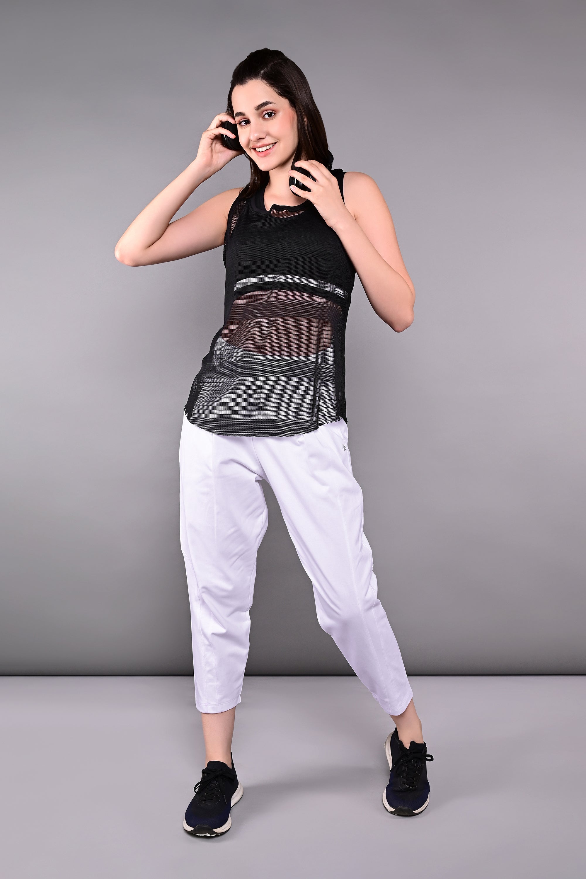 Tuna Active Black Netted Tank Top