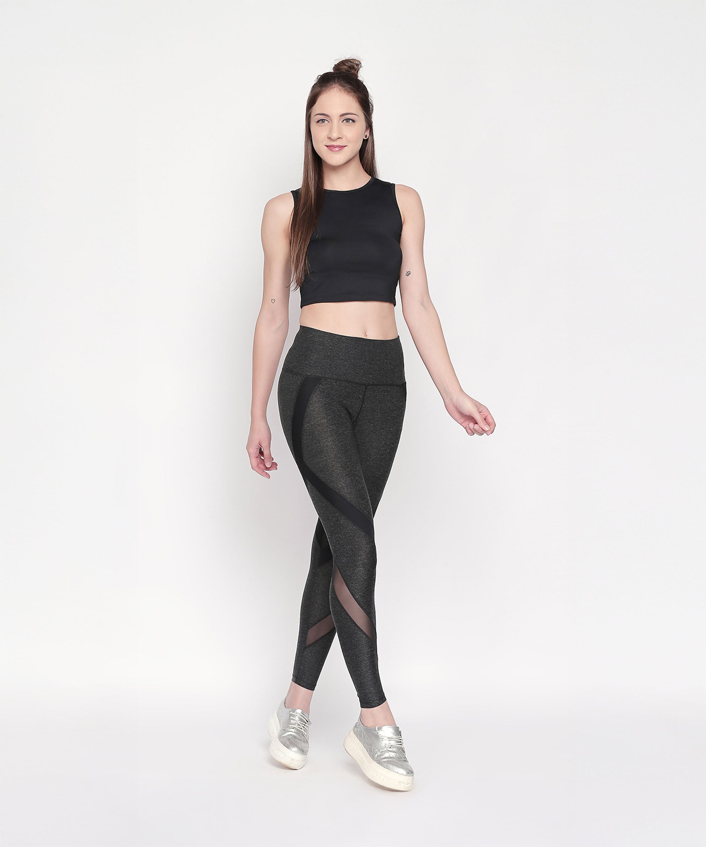 Grey High Waisted Sports Leggings LG14