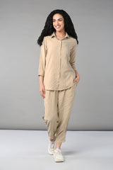 Beige Cotton Co-ord Set