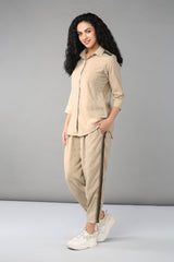 Beige Cotton Co-ord Set