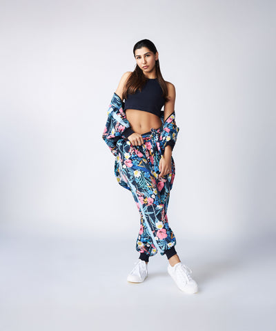 Woman wearing the Tuna Active Floral Co-ord Set, posing confidently against a plain light background.