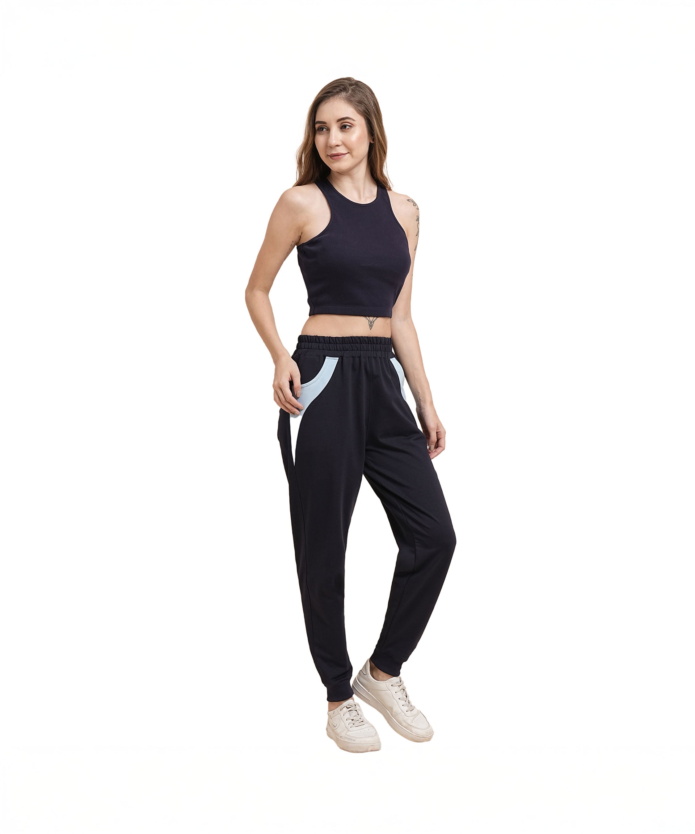 Navy Blue Crop Top