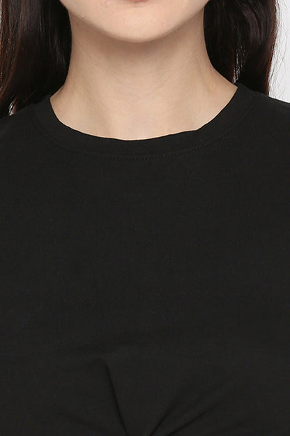 Black Twisted Crop Top