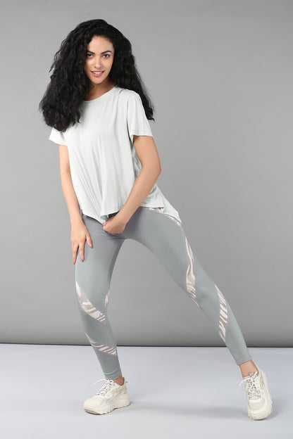 Grey Top with Patched Legging