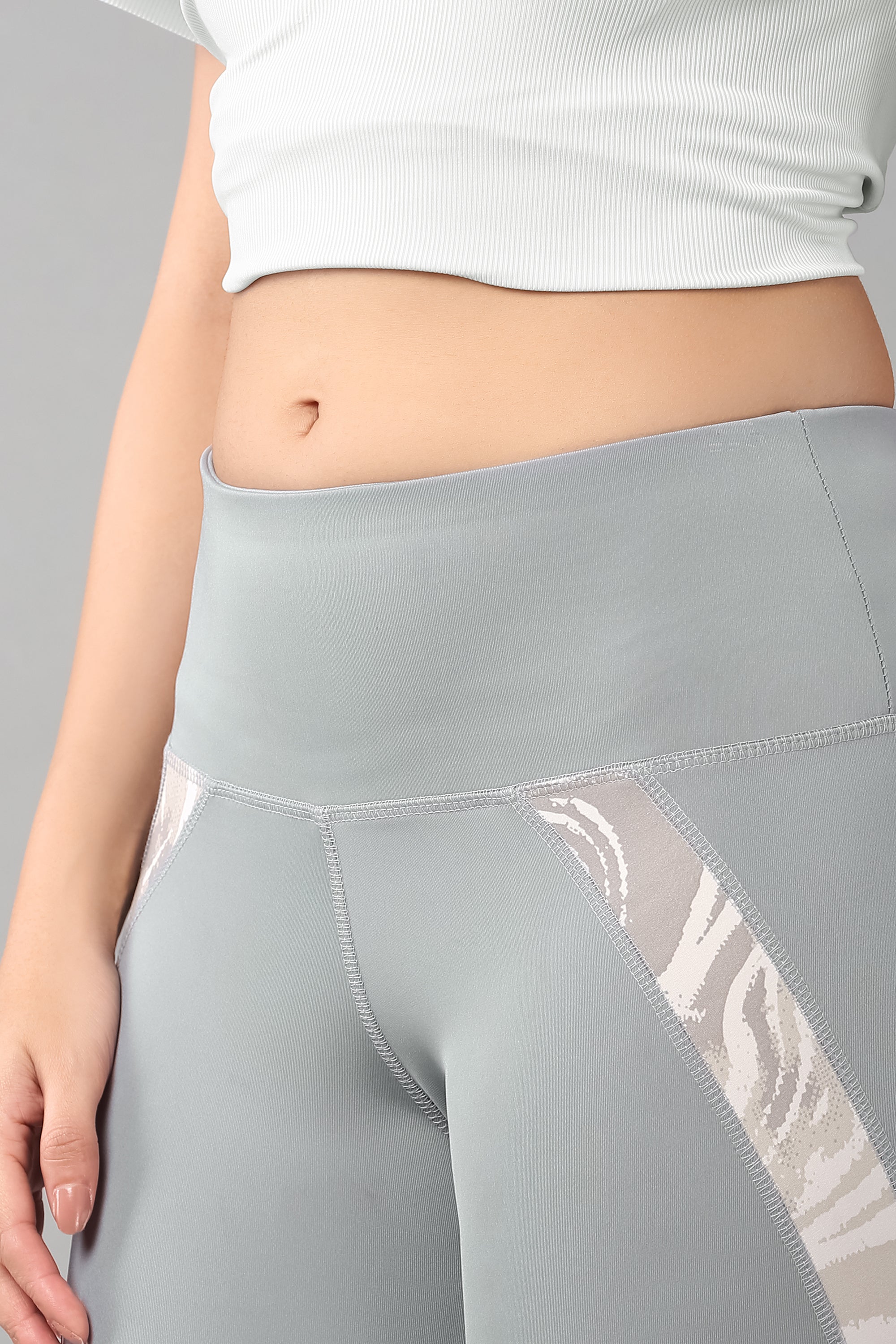 Grey Top with Patched Legging