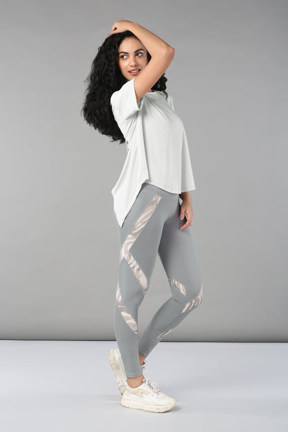 Grey Top with Patched Legging