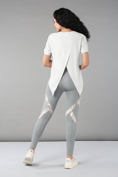 Grey Top with Patched Legging