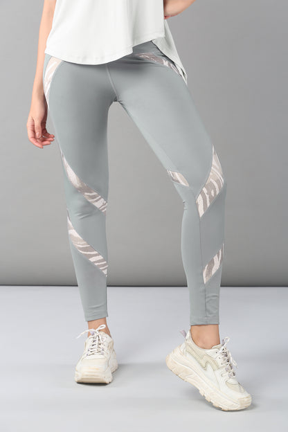 Grey Top with Patched Legging