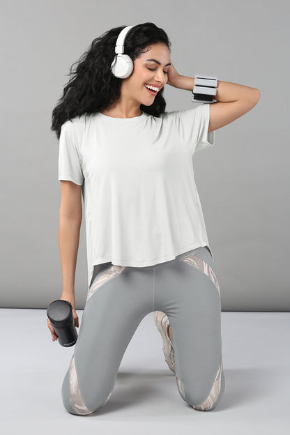 Grey Top with Patched Legging