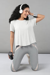 Grey Top with Patched Legging