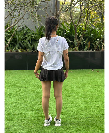 White Tshirt with netted back detail