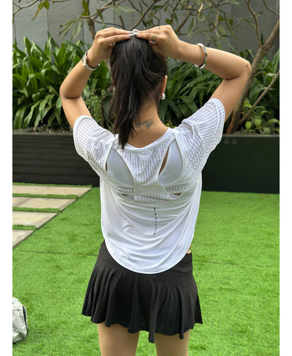 White Tshirt with netted back detail