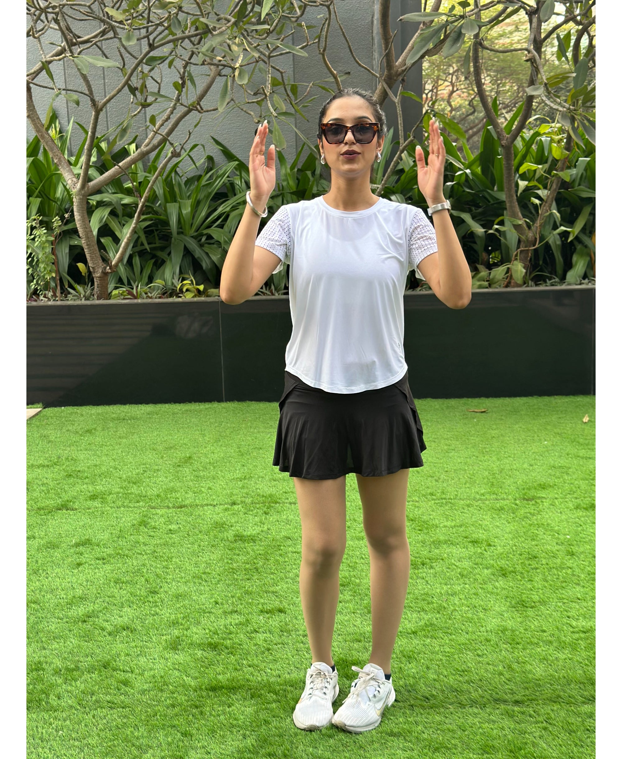 White Tshirt with netted back detail