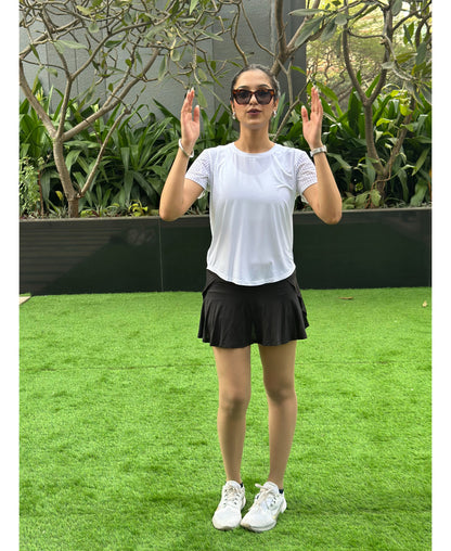 White Tshirt with netted back detail