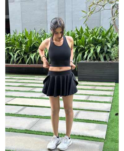 Black Glossy Skort