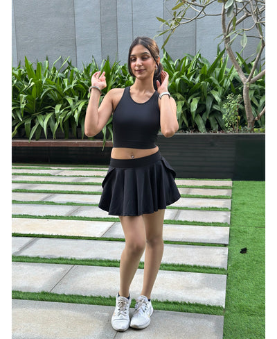 Black Glossy Skort