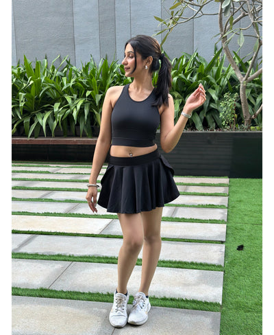Black Glossy Skort