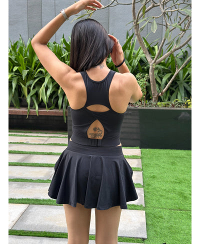 Black Glossy Skort