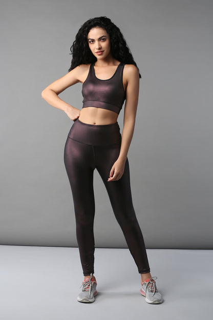 Radiant Maroon Shimmer Leggings