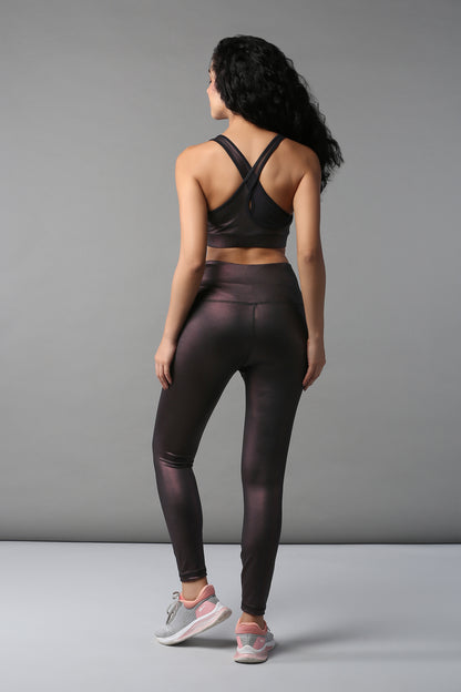 Radiant Maroon Shimmer Leggings